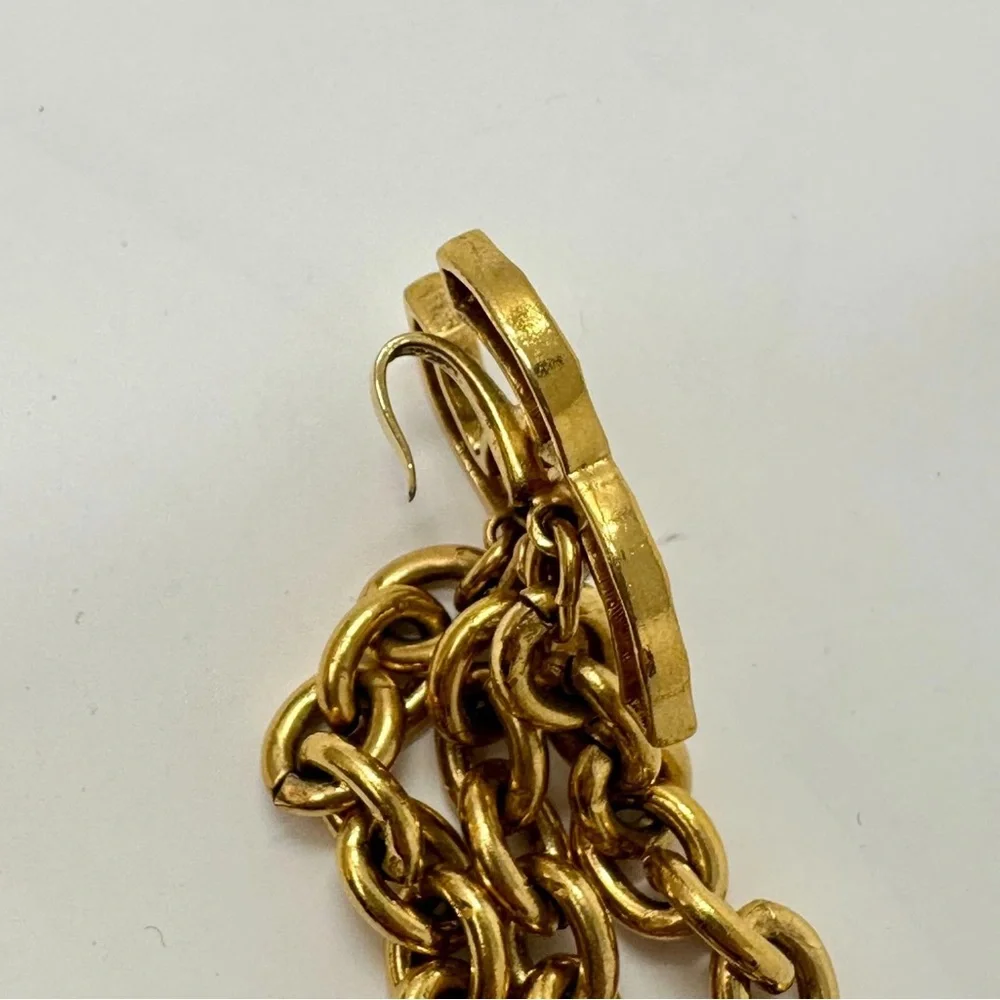 Authentic CHANEL gold plated CC triple chain hanging belt vintage 80cm